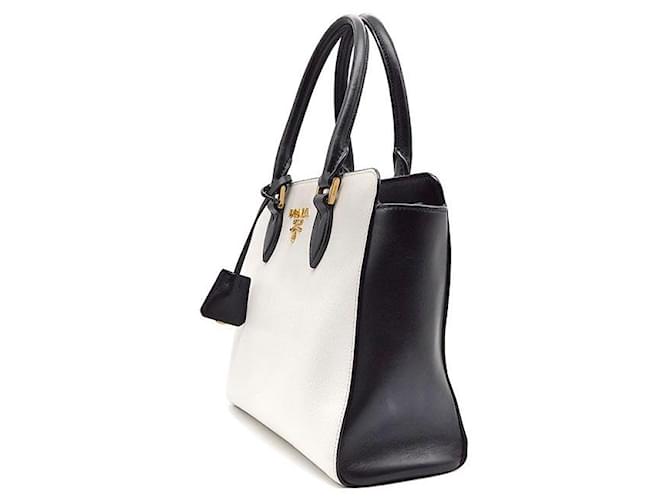 Prada Tote e Borsa a Spalla in Saffiano Bianco - vista 2