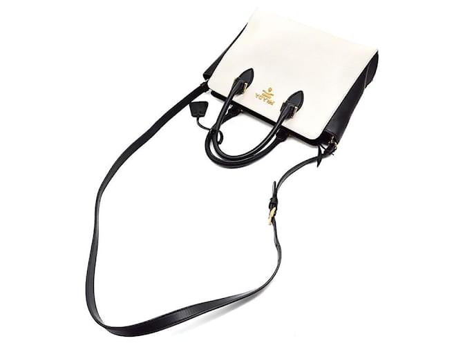 Prada Tote e Borsa a Spalla in Saffiano Bianco - vista 4