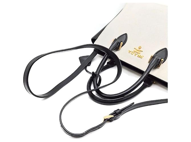 Prada Tote e Borsa a Spalla in Saffiano Bianco - vista 5