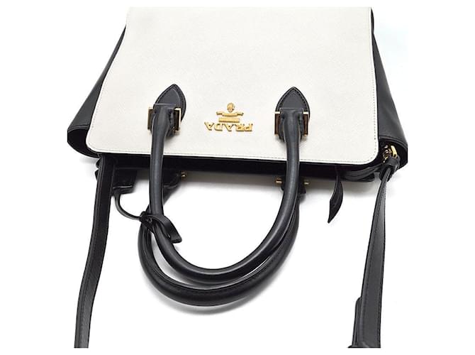 Prada Tote e Borsa a Spalla in Saffiano Bianco - vista 6
