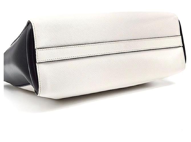 Prada Tote e Borsa a Spalla in Saffiano Bianco - vista 7