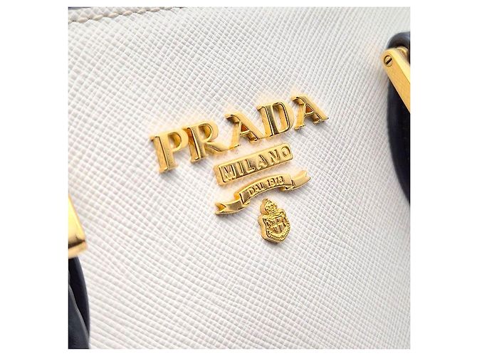 Prada Tote e Borsa a Spalla in Saffiano Bianco - vista 8