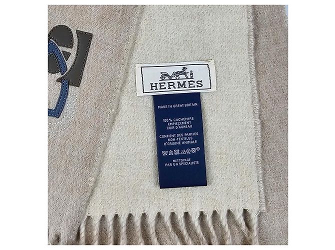 Hermès Sciarpa in Cashmere Reversibile PM Puzzle Marrone - vista 10