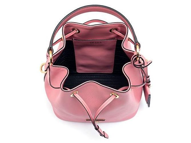 Prada Saffiano Leder Bucket Bag Pink - Ansicht 7