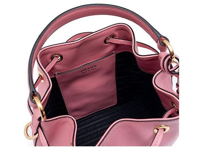Prada Saffiano Leder Bucket Bag Pink - Ansicht 8