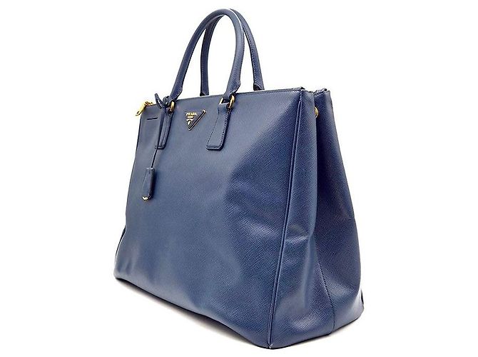 Prada Borsa Tote Saffiano Lux Blu - vista 2