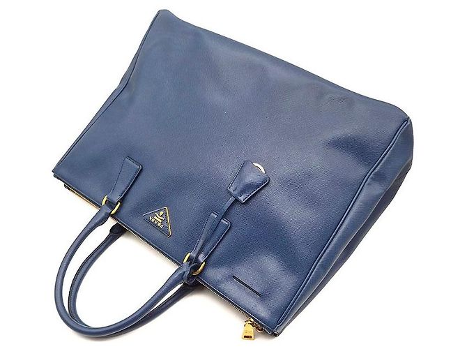 Prada Borsa Tote Saffiano Lux Blu - vista 4