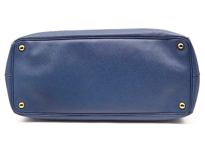 Prada Borsa Tote Saffiano Lux Blu - vista 7