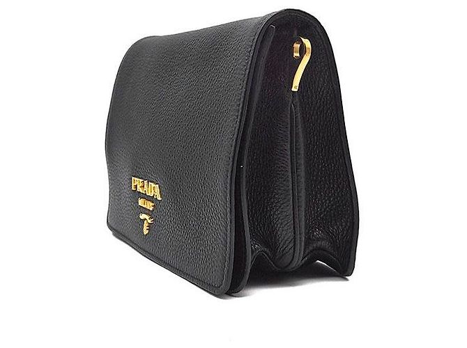 Prada Borsa a Spalla e Crossbody Vittelo Daino Nero - vista 2