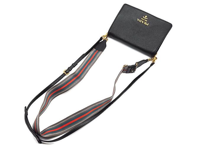 Prada Borsa a Spalla e Crossbody Vittelo Daino Nero - vista 3