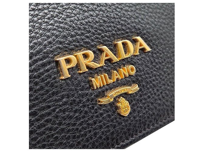 Prada Borsa a Spalla e Crossbody Vittelo Daino Nero - vista 7