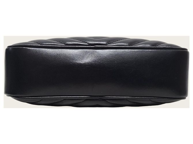 Saint Laurent Schwarze Monogramm-Kamera-Tasche aus Leder mit Quaste - Ansicht 6