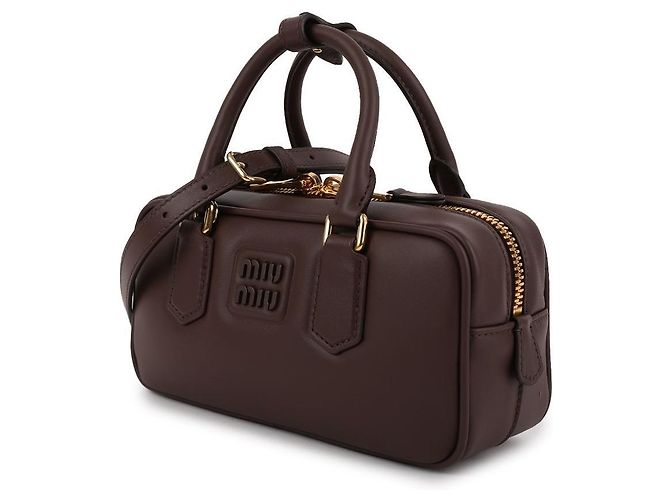 Miu Miu Leder-Tote-Bag Braun - Ansicht 4