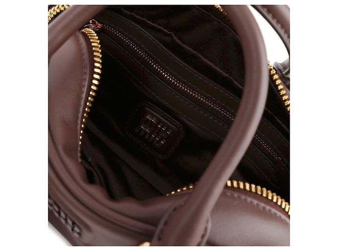 Miu Miu Leder-Tote-Bag Braun - Ansicht 8