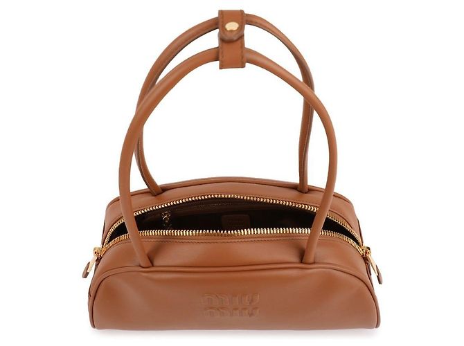 Miu Miu Borsa Tote in pelle media da donna Marrone - vista 7