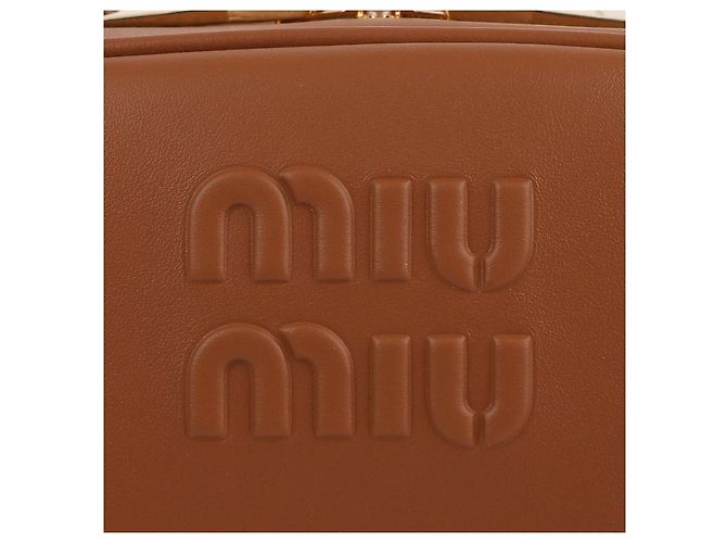 Miu Miu Borsa Tote in pelle media da donna Marrone - vista 9