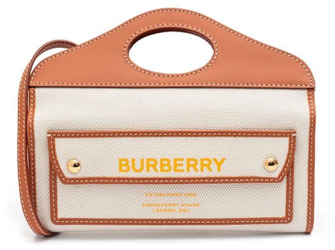 Burberry Mini bolso de bolsillo bicolor Castaño - vista 3