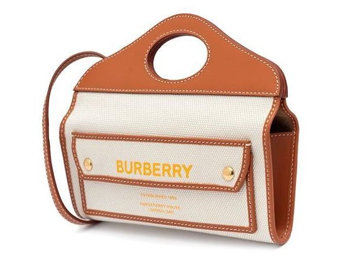 Burberry Mini bolso de bolsillo bicolor Castaño - vista 4