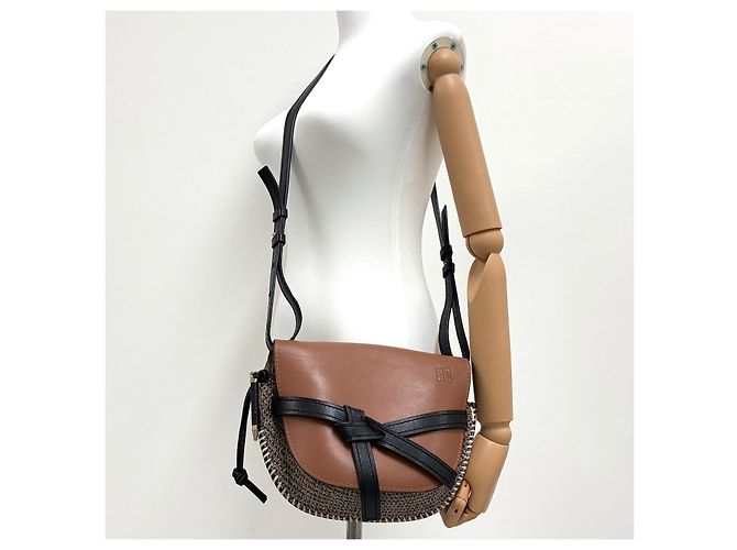 Loewe Borsa a tracolla piccola Tweed Gate Marrone - vista 15