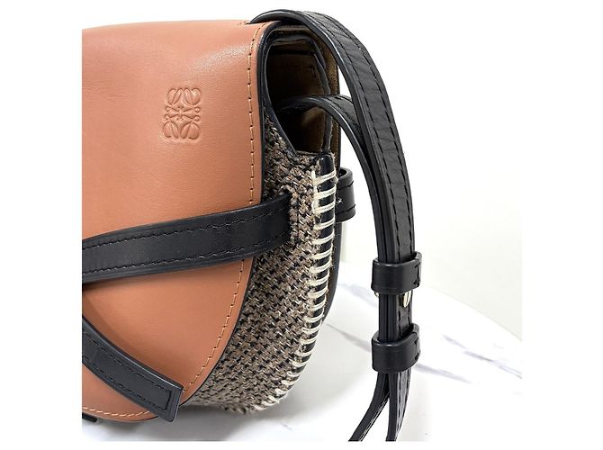 Loewe Borsa a tracolla piccola Tweed Gate Marrone - vista 6