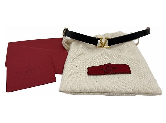 Valentino Bracciale in pelle con logo signature Nero - vista 10