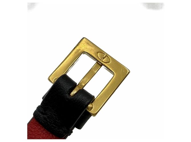 Valentino Bracciale in pelle con logo signature Nero - vista 17