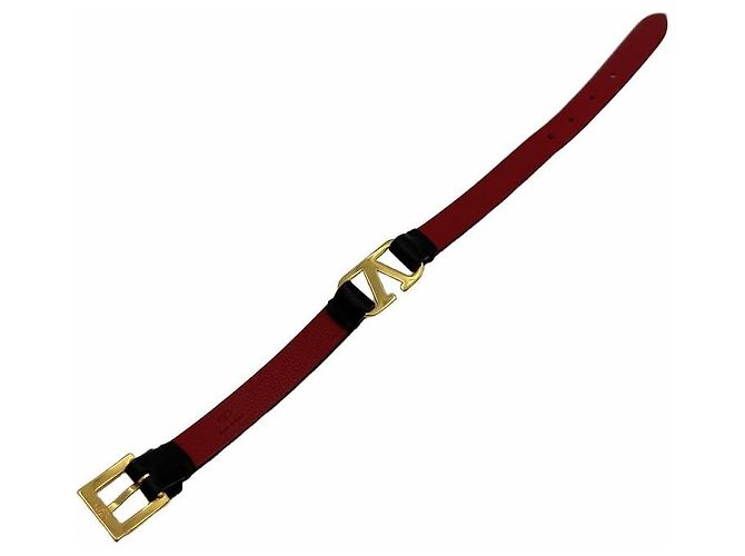 Valentino Bracciale in pelle con logo signature Nero - vista 4