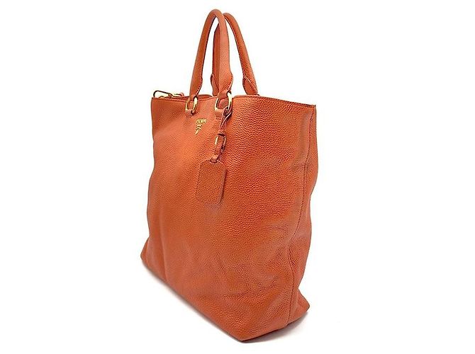 Prada Tote e borsa a tracolla in Vitello Daino Arancione - vista 2