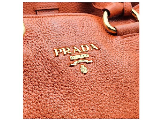 Prada Tote e borsa a tracolla in Vitello Daino Arancione - vista 8