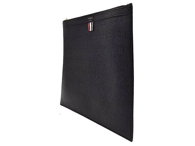 Thom Browne Pebble Grain Clutch Large Schwarz - Ansicht 2