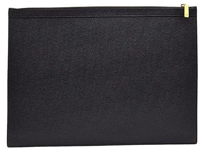 Thom Browne Pebble Grain Clutch Large Schwarz - Ansicht 3