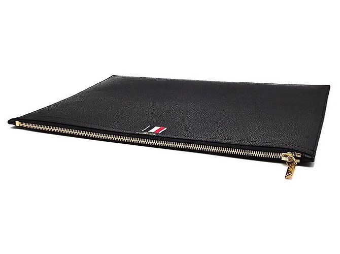 Thom Browne Pebble Grain Clutch Large Schwarz - Ansicht 4