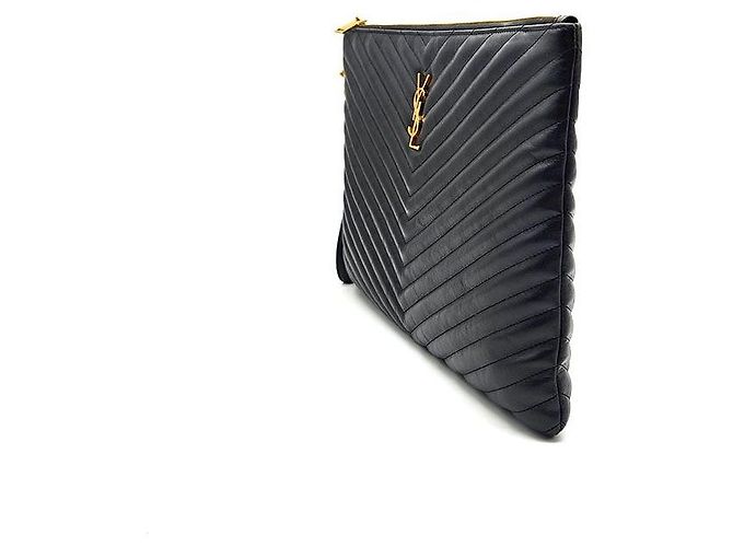 Saint Laurent Clutch Monogram Large Negro - vista 2