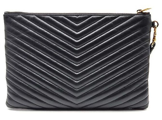 Saint Laurent Clutch Monogram New Medium Negro - vista 3