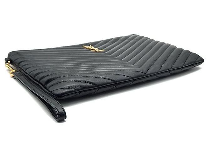 Saint Laurent Clutch Monogram New Medium Negro - vista 5