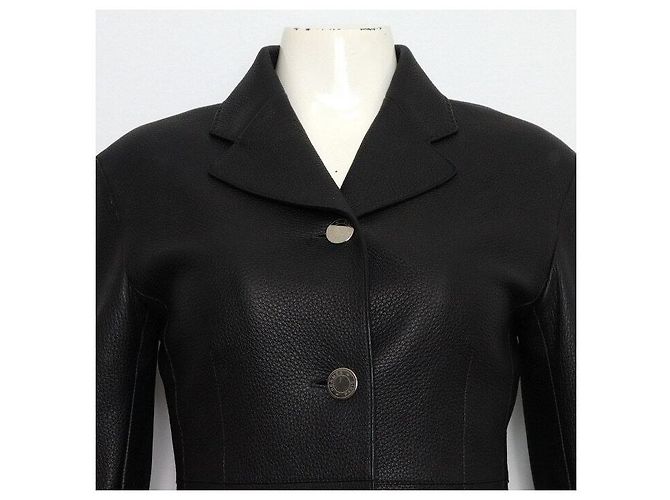 Hermès Giacca da equitazione in pelle da donna Nero - vista 2