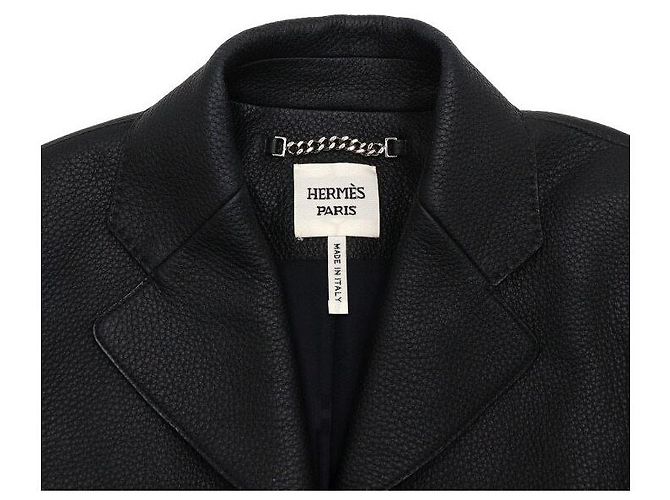 Hermès Giacca da equitazione in pelle da donna Nero - vista 5