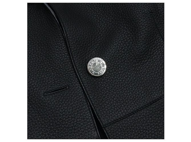 Hermès Giacca da equitazione in pelle da donna Nero - vista 6