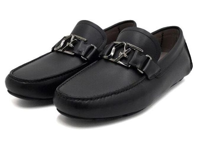 Salvatore Ferragamo Mocassini da guida in pelle nera Nero - vista 3
