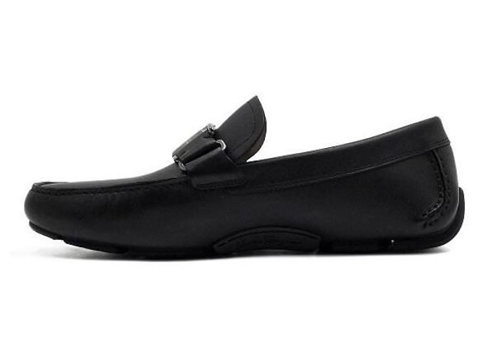 Salvatore Ferragamo Mocassini da guida in pelle nera Nero - vista 4