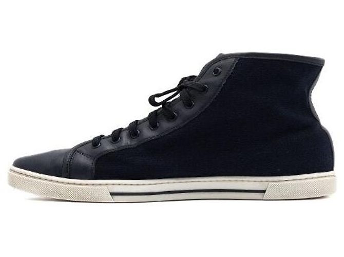 Louis Vuitton Sneakers alte in tela blu navy da uomo - vista 4