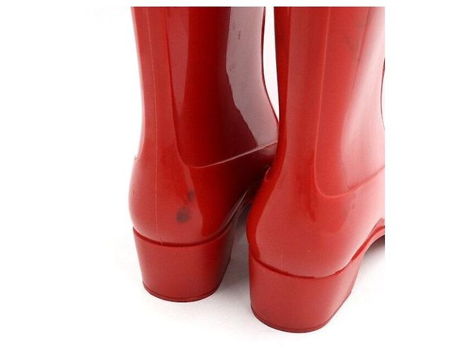 Chanel Stivali da pioggia da donna con logo CC Camelia rossa Rosso - vista 9