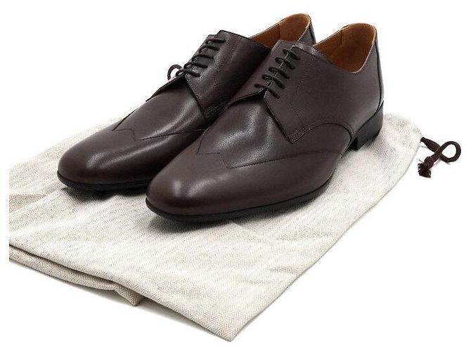 Hermès Mocassini Derby da uomo in pelle marrone - vista 7