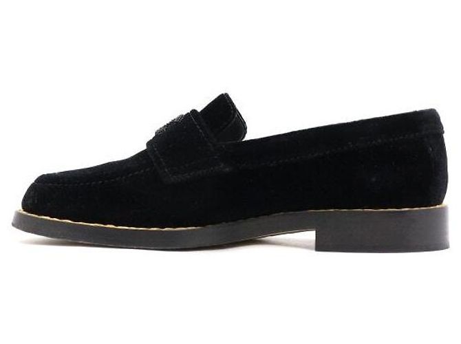 Chanel Mocassini CC in velluto nero da donna - vista 4