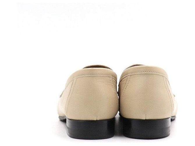 Hermès Mocassini da donna in pelle beige con logo Paris Marrone - vista 6