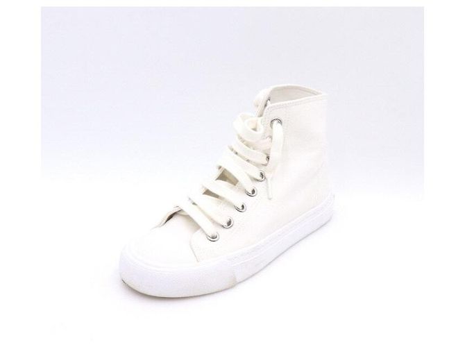 Prada Sneakers alte in tela bianca - vista 2