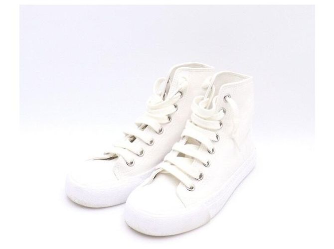 Prada Sneakers alte in tela bianca - vista 3