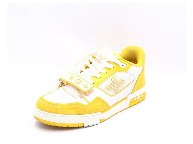 Louis Vuitton Zapatillas Monogram Denim Yellow Velcro Strap Trainer Sneakers Amarillo - vista 2