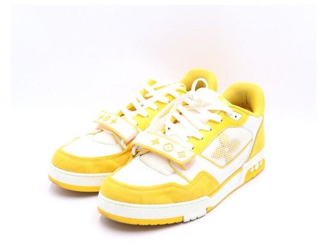 Louis Vuitton Zapatillas Monogram Denim Yellow Velcro Strap Trainer Sneakers Amarillo - vista 3