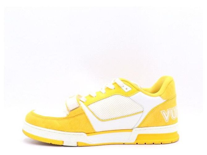 Louis Vuitton Zapatillas Monogram Denim Yellow Velcro Strap Trainer Sneakers Amarillo - vista 4